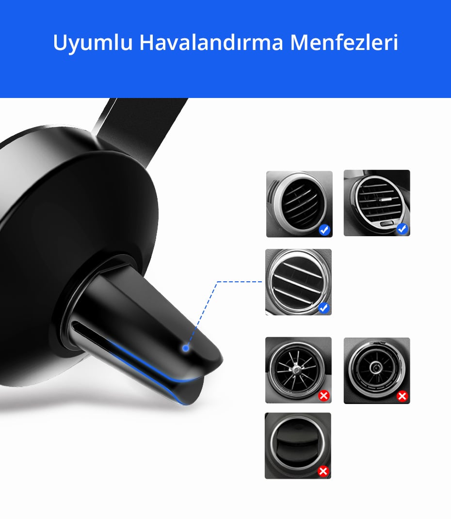 Ugreen Mekanik Araç İçi Telefon Tutucu Siyah - Ugreen Türkiye