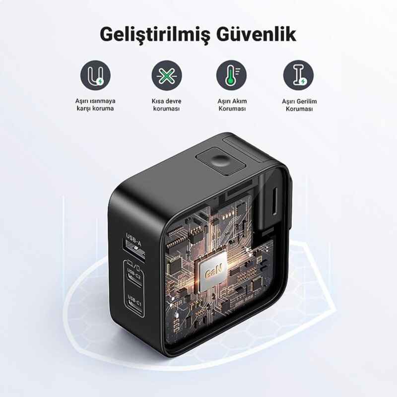 Ugreen Nexode 45W 2 Portlu Type-C Şarj Adaptörü 649TL